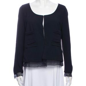 COPY - Prada Black jacket large US 10 lace trim embellishment so cute